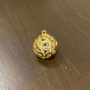 Letter A big gold ball necklace charm